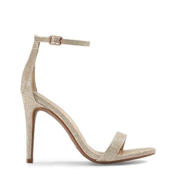 Women’s Glitter Ankle Strap Stiletto Heels – Open Toe Sandals - Picture 4 of 5